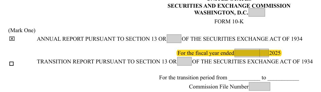 Masked extract: Form 10-K 2025, front matter
