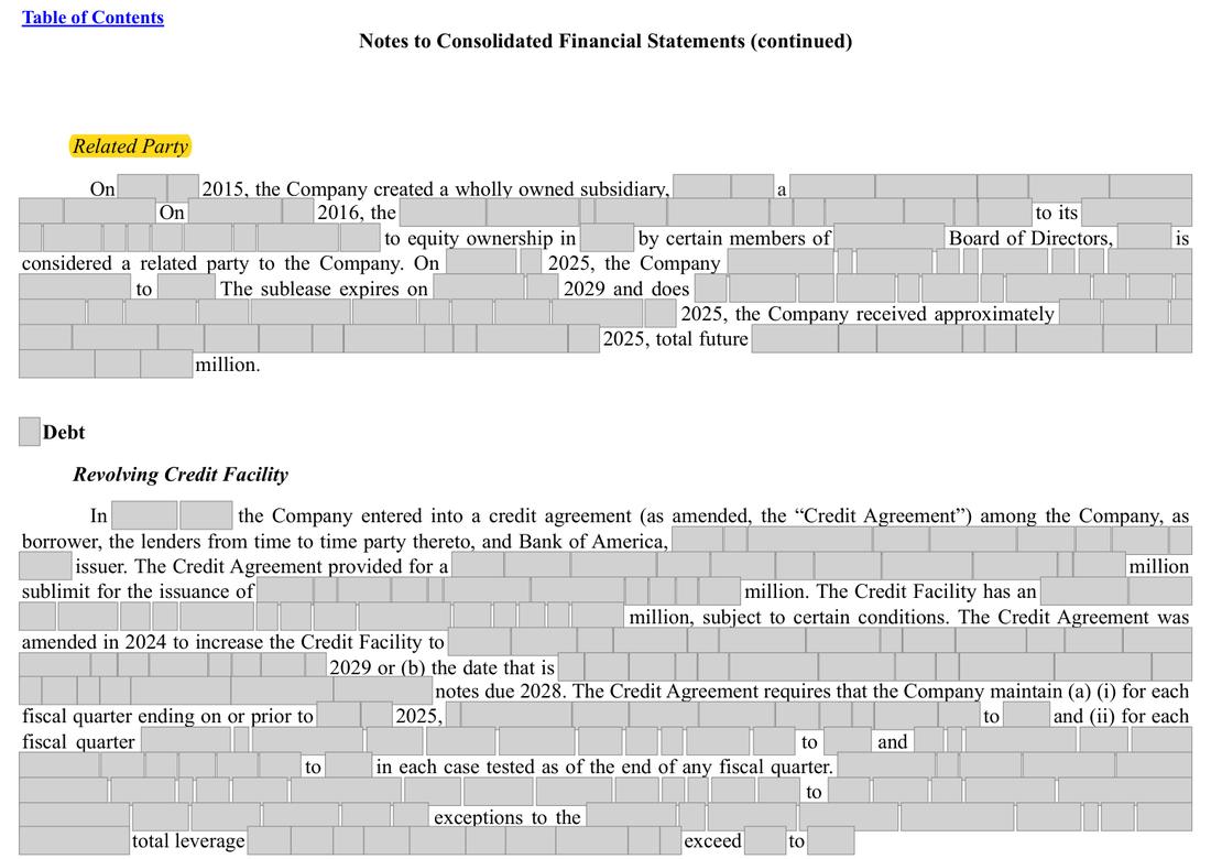 Masked extract: Form 10-K 2025, page 109. Where the disclosure should appear: nothing here