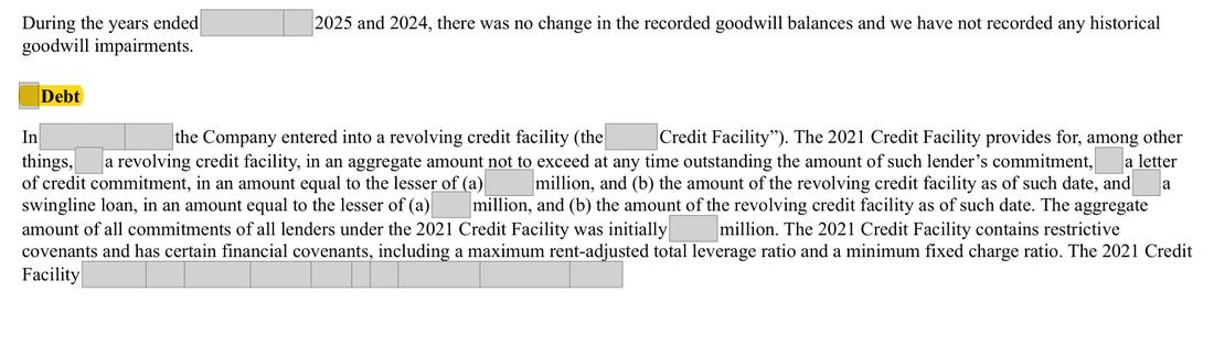 Masked extract: Form 10-K 2025, page 71. Where the disclosure should appear: nothing here