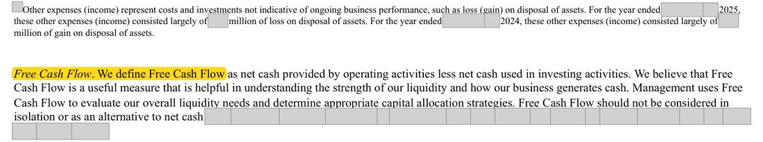 Masked extract: Form 10-K 2025, page 46. Where the disclosure should appear: nothing here