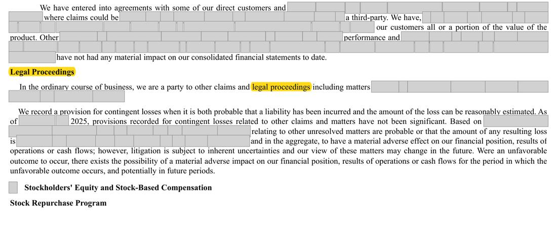 Masked extract: Form 10-K 2025, page 86. Where the disclosure should appear: nothing here