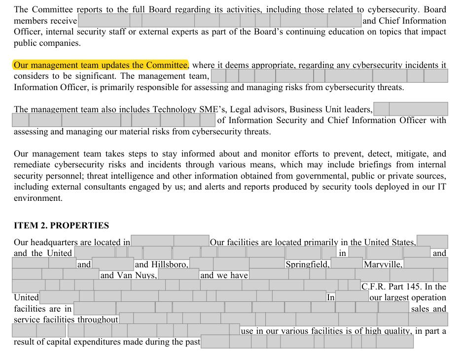 Masked extract: Form 10-K 2025, page 48. Where the disclosure should appear: nothing here