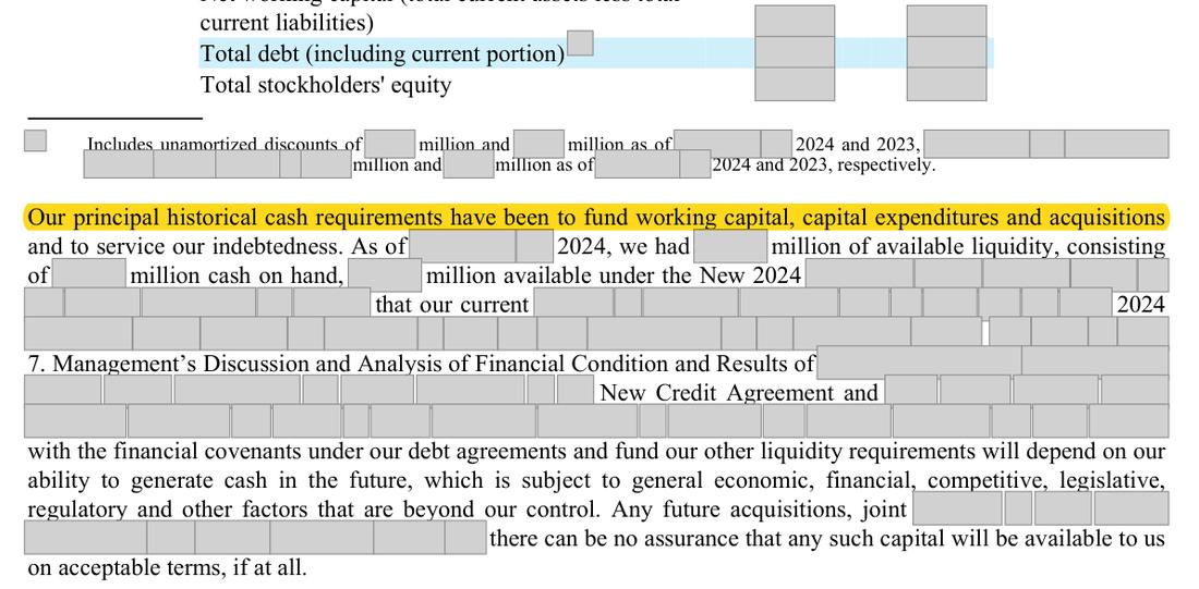 Masked extract: Form 10-K 2024 (prior year), page 61. The prior-year filing